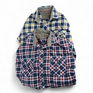 2 Pack Vogue Men's Plaided Shirts Size rge